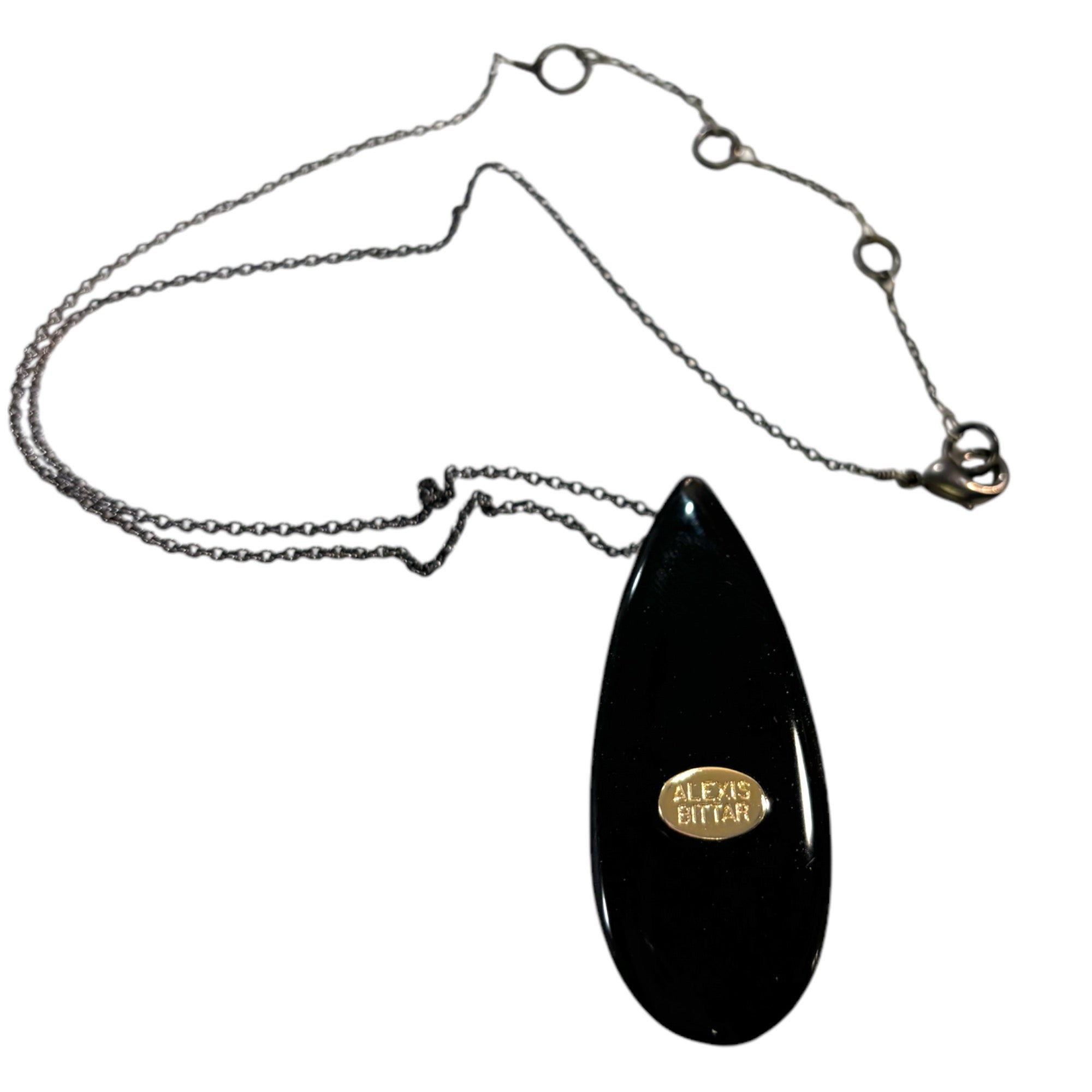 ALEXIS BITTAR Crystal Encrusted Lucite Pendant Necklace