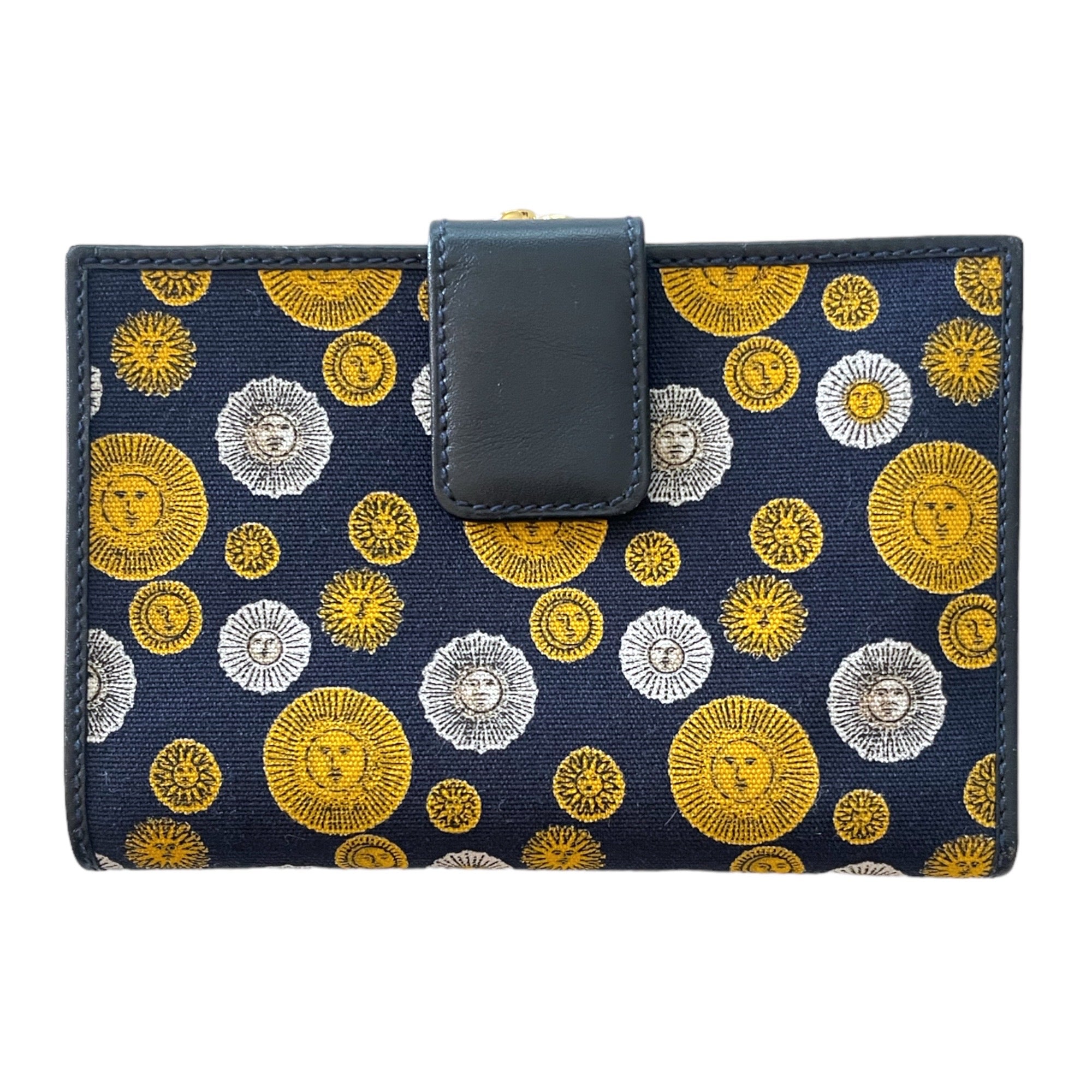 GUCCI Vintage 1980’s Sunshine Print Wallet with KissLock/French Purse