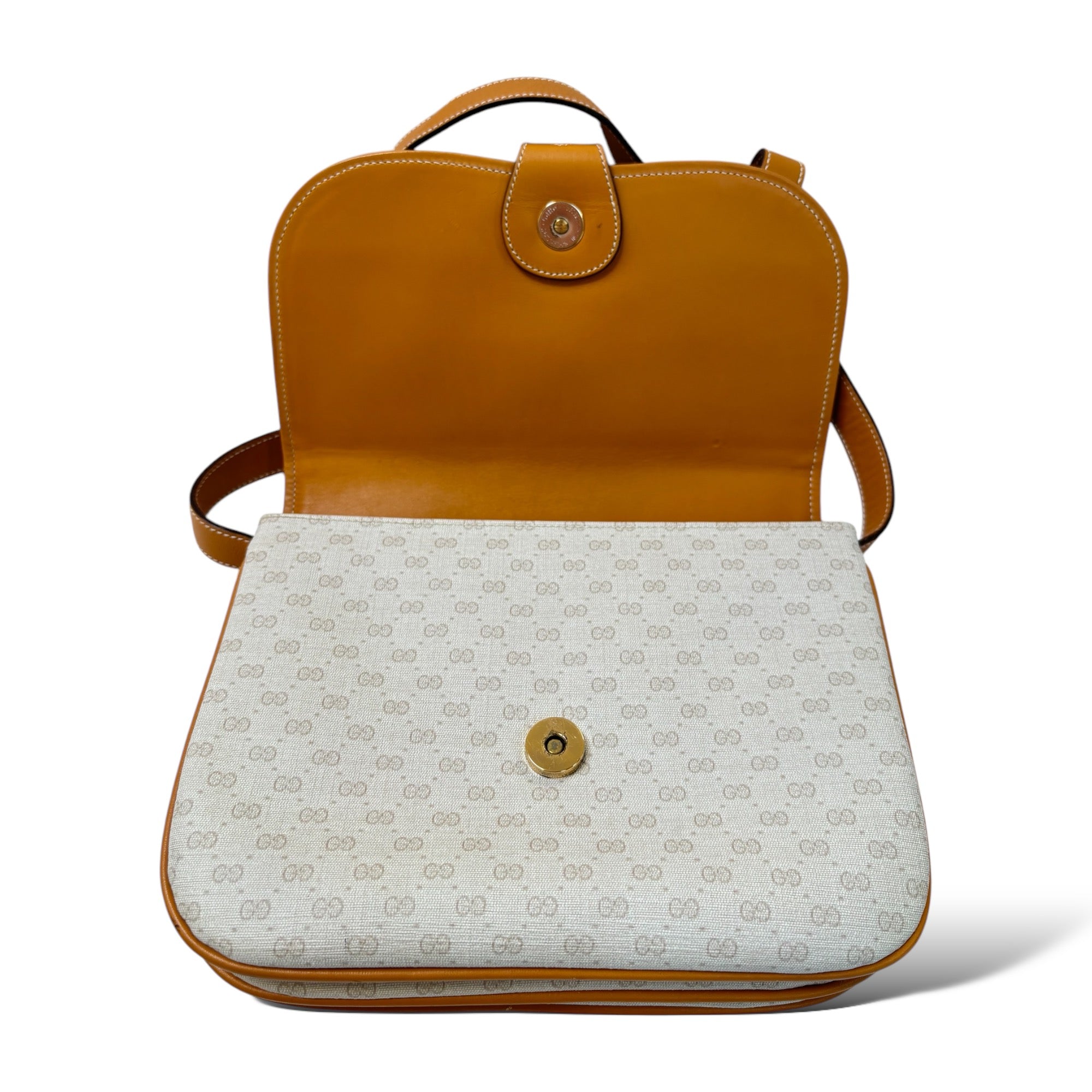 GUCCI Vintage White Micro GG Monogram Shoulder/Crossbody Bag