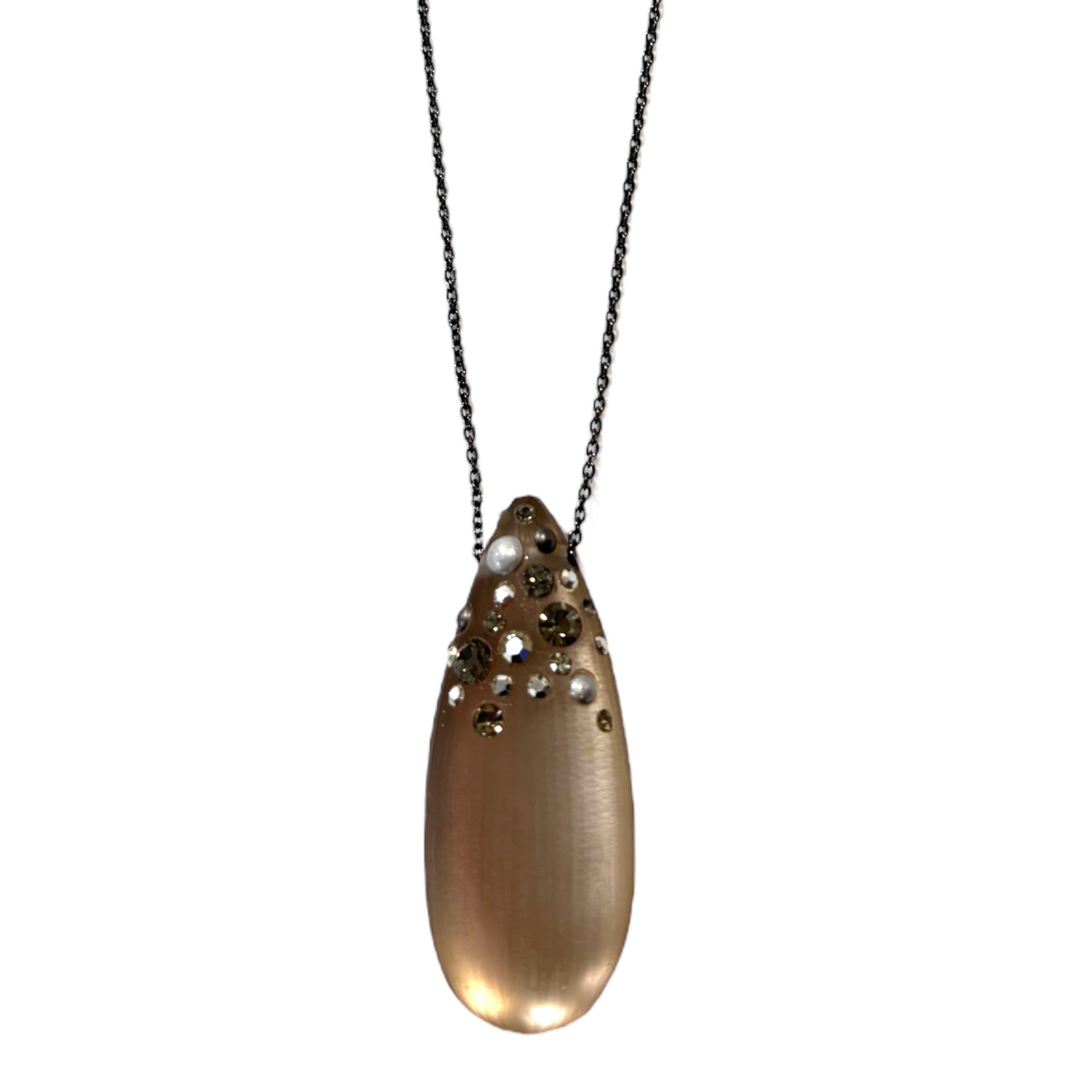 ALEXIS BITTAR Crystal Encrusted Lucite Pendant Necklace