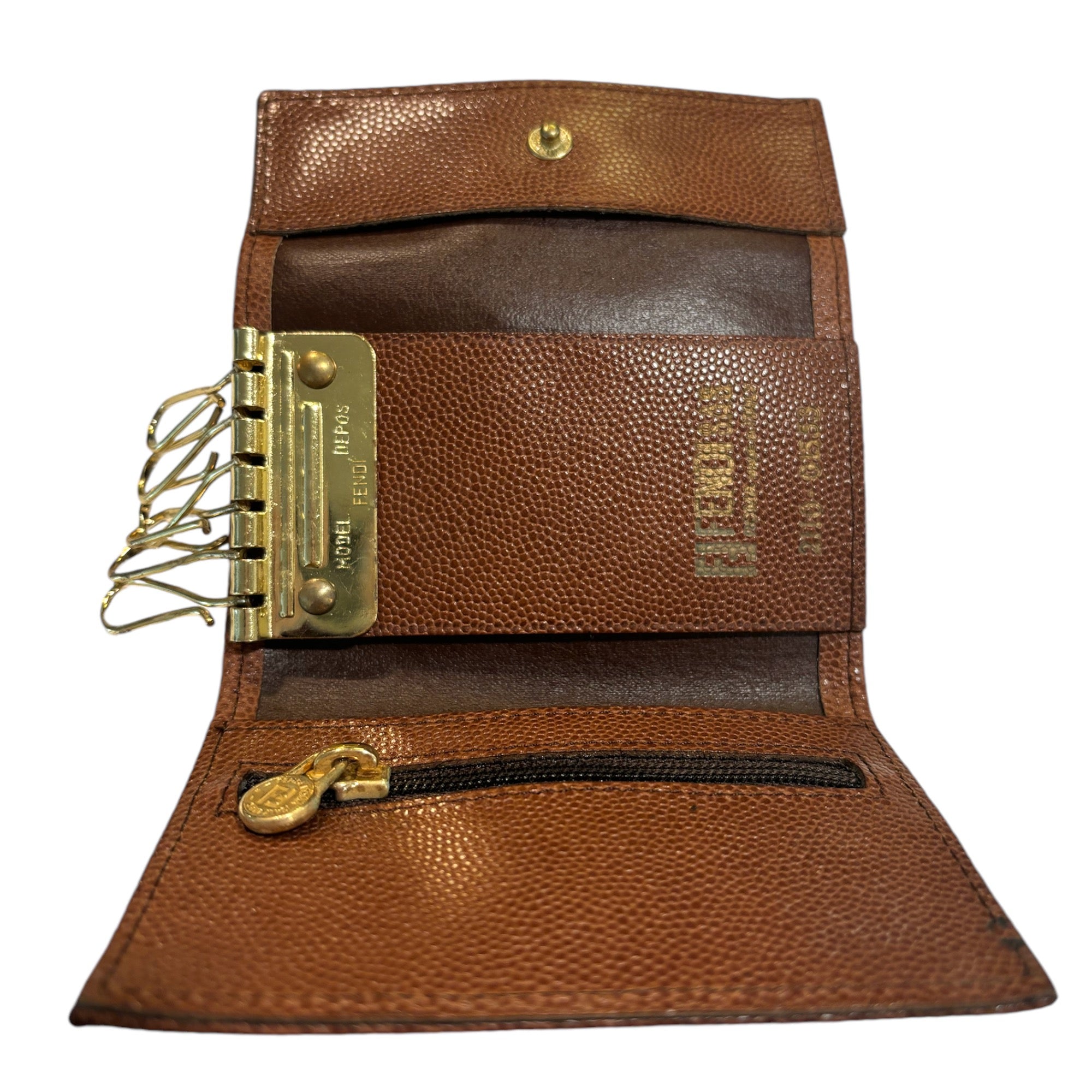 FENDI Vintage Grain Leather Key Holder