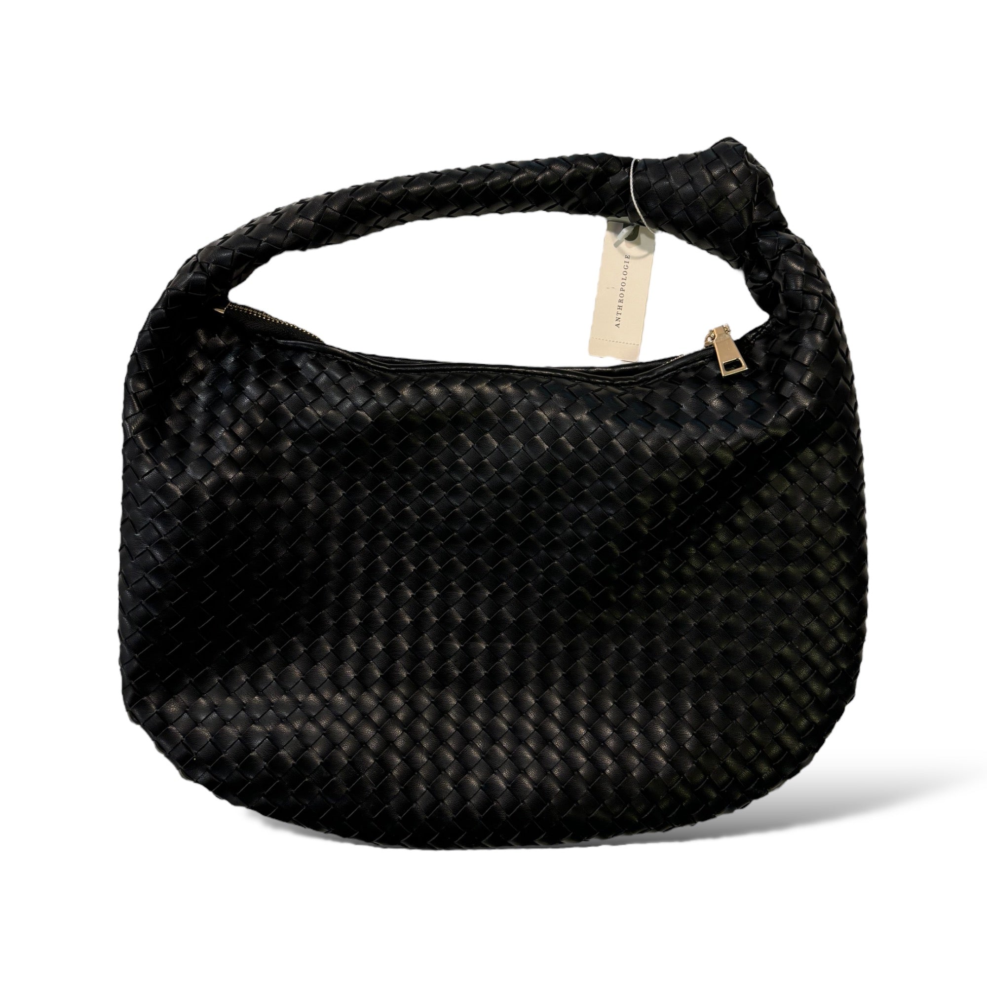 ANTHROPOLOGIE Black Woven Hobo Bag