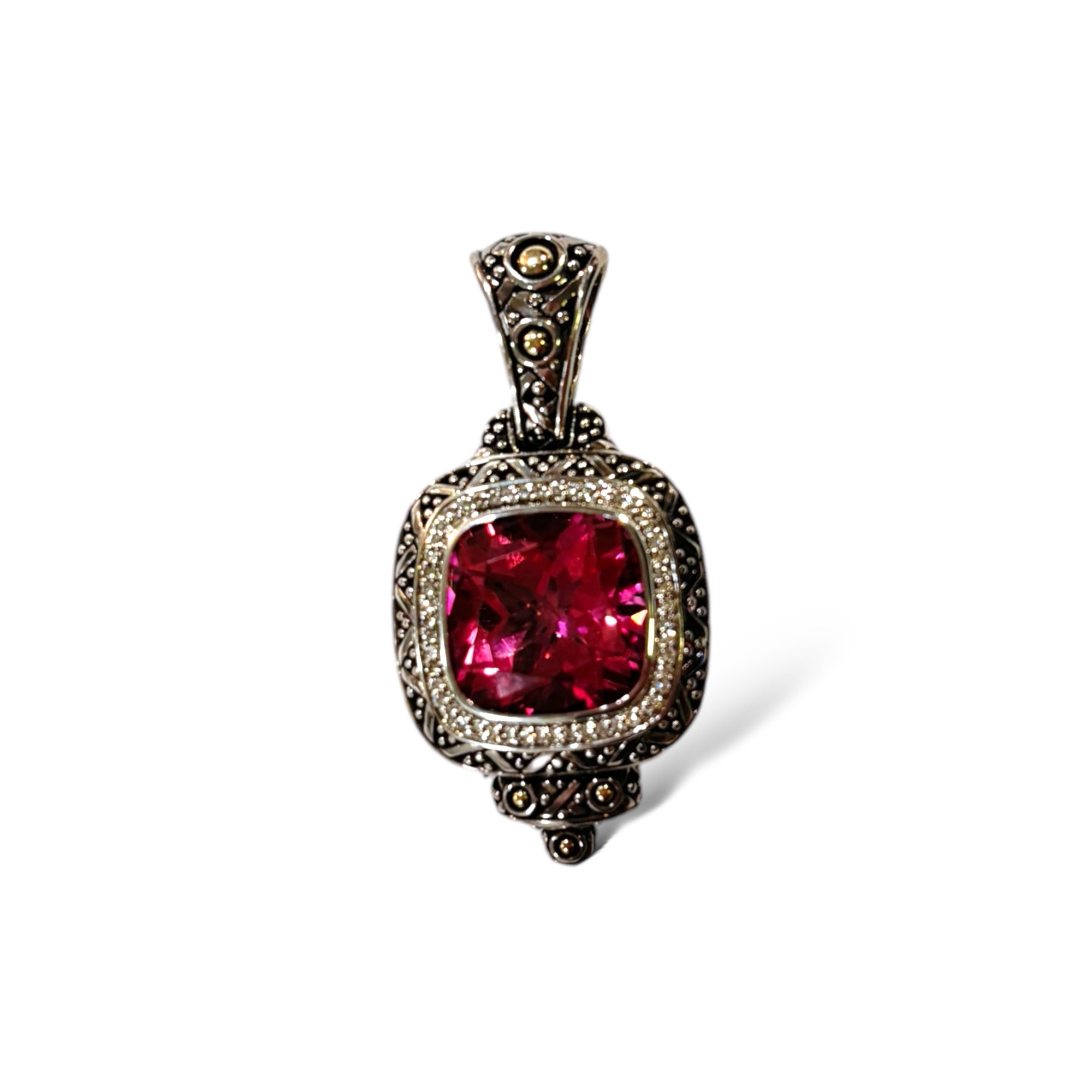 JOHN HARDY Pink Topaz & Diamond Pendant from the Batu Sari Collection