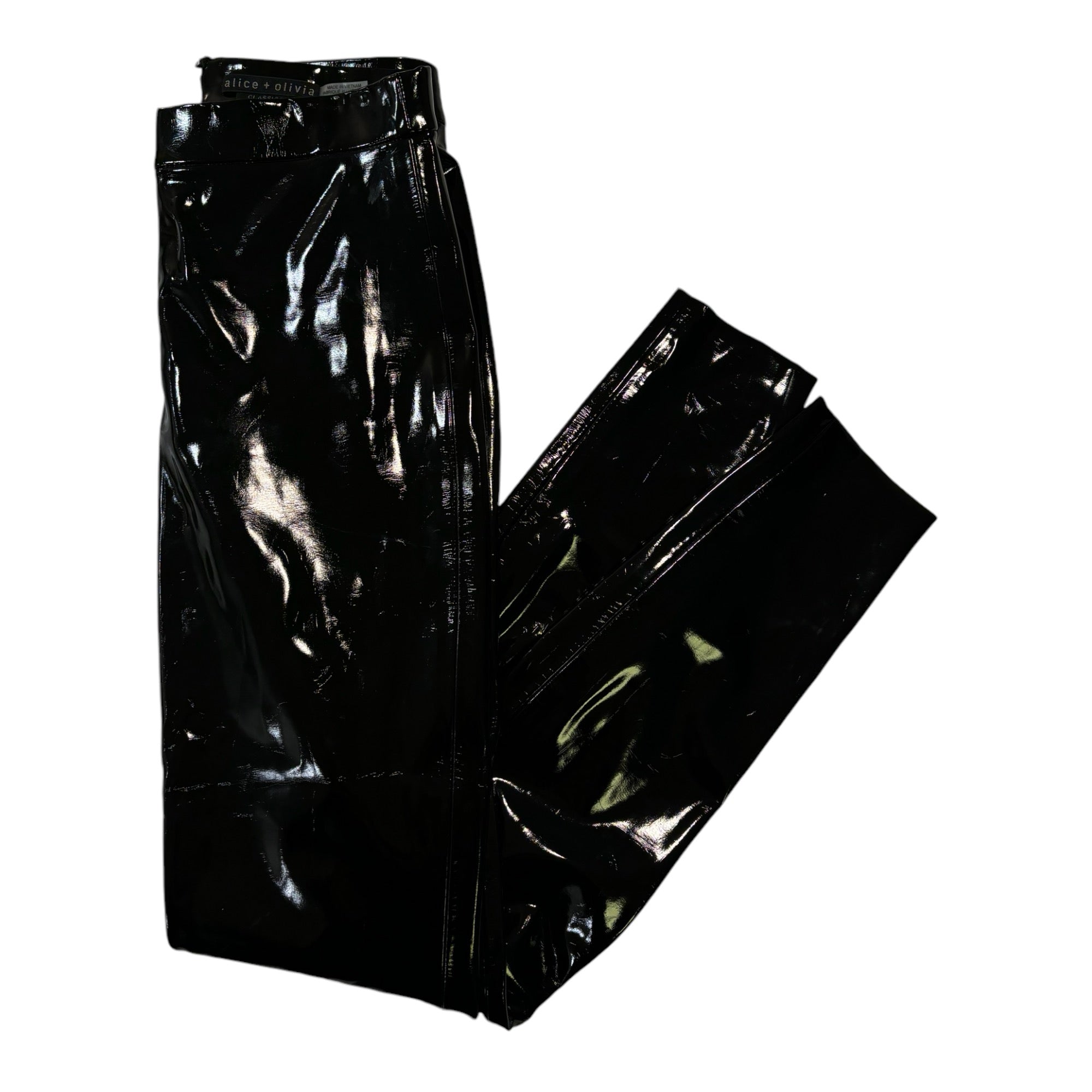 Alice + Olivia Classics Black Latex Pants |Size: 0|