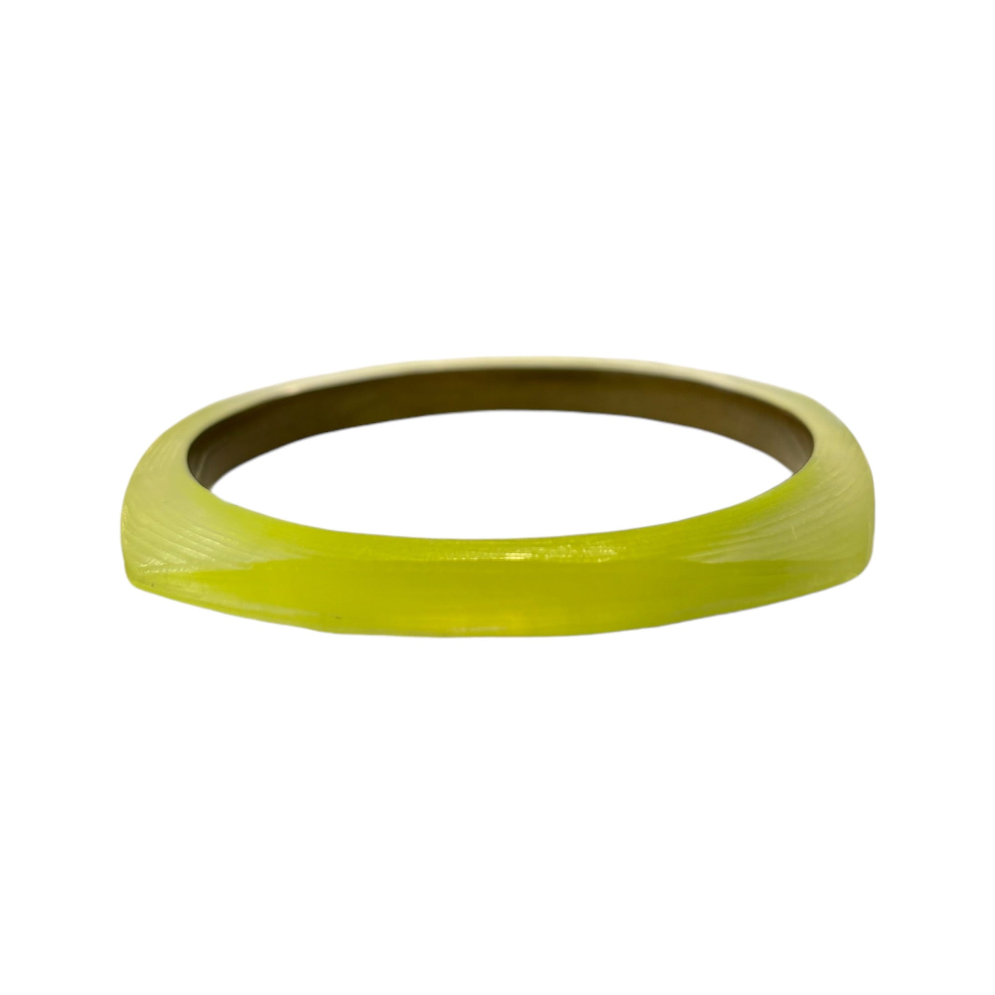 ALEXIS BITTAR Hand Carved Lucite Neon Yellow Bangle