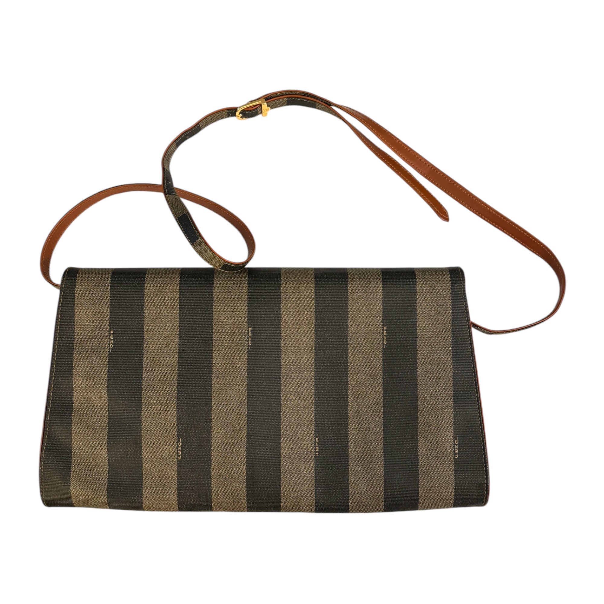 FENDI Vintage Penguin Striped Clutch/Shoulder Bag/Crossbody Bag