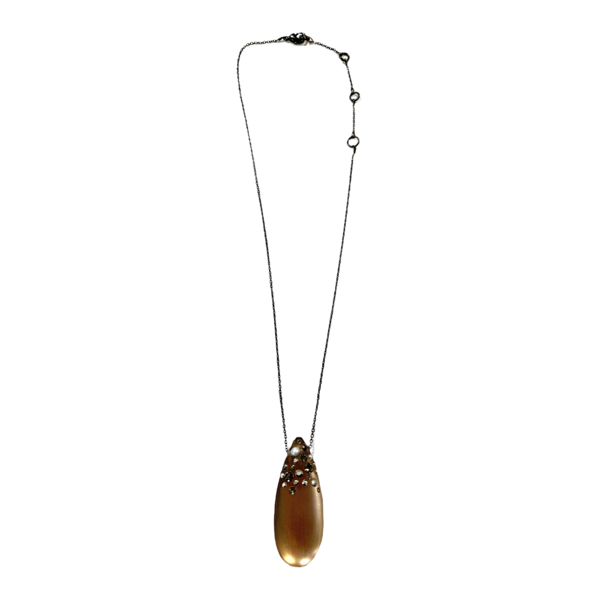 ALEXIS BITTAR Crystal Encrusted Lucite Pendant Necklace