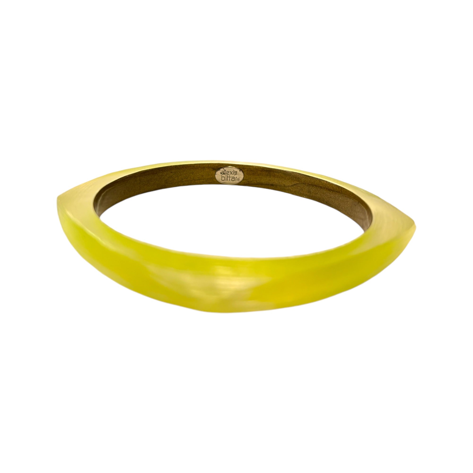 ALEXIS BITTAR Hand Carved Lucite Neon Yellow Bangle