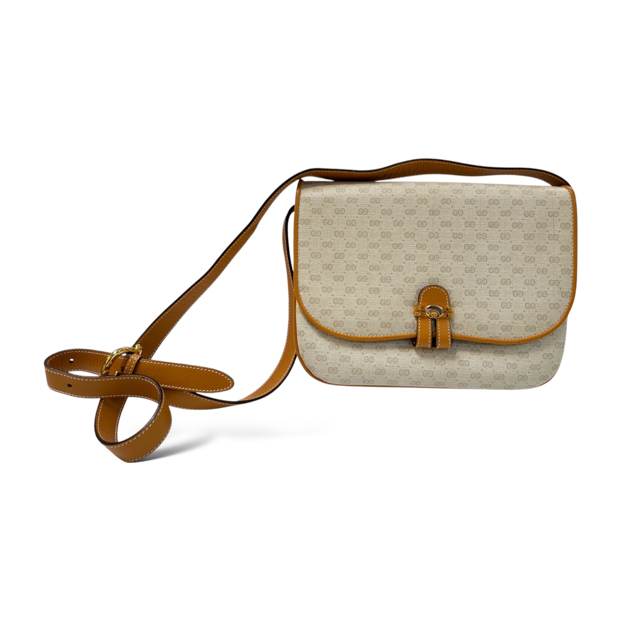 GUCCI Vintage White Micro GG Monogram Shoulder/Crossbody Bag