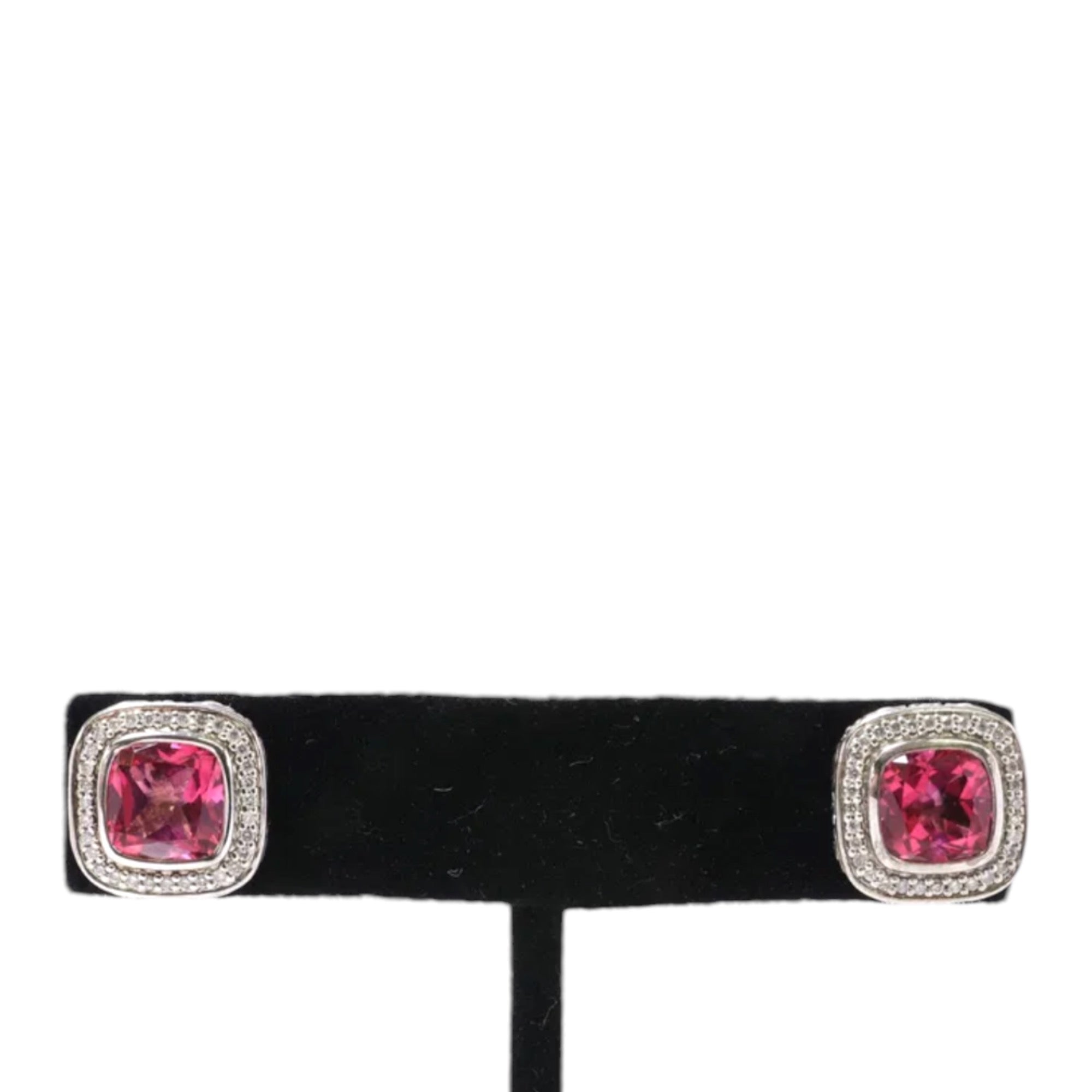 JOHN HARDY Pink Topaz & Diamond Stud Earrings from the Batu Sari Collection