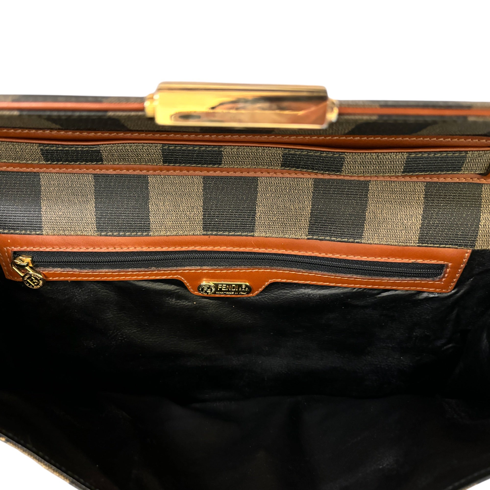 FENDI Vintage Penguin Striped Clutch/Shoulder Bag/Crossbody Bag