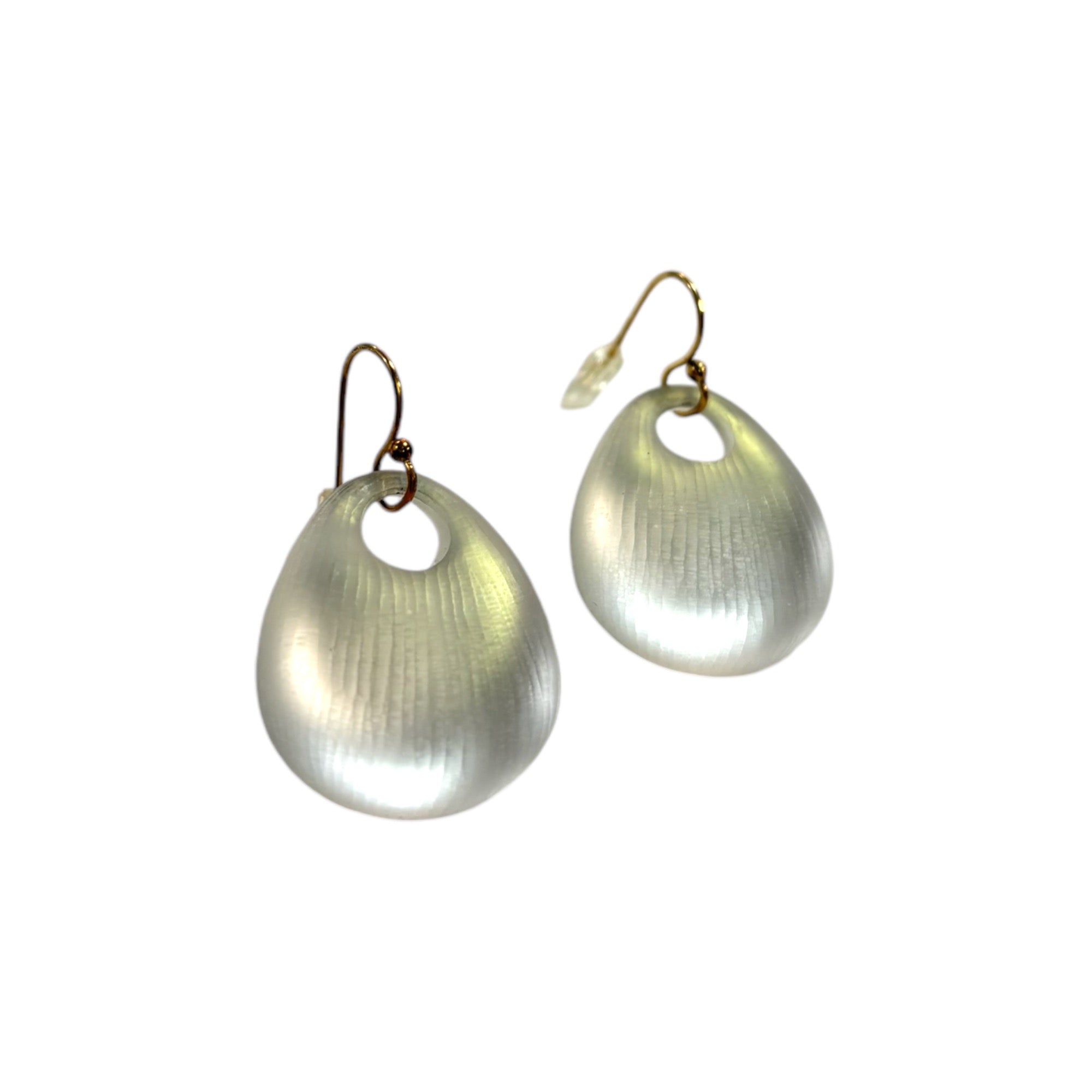 ALEXIS BITTAR White Lucite Drop Earrings