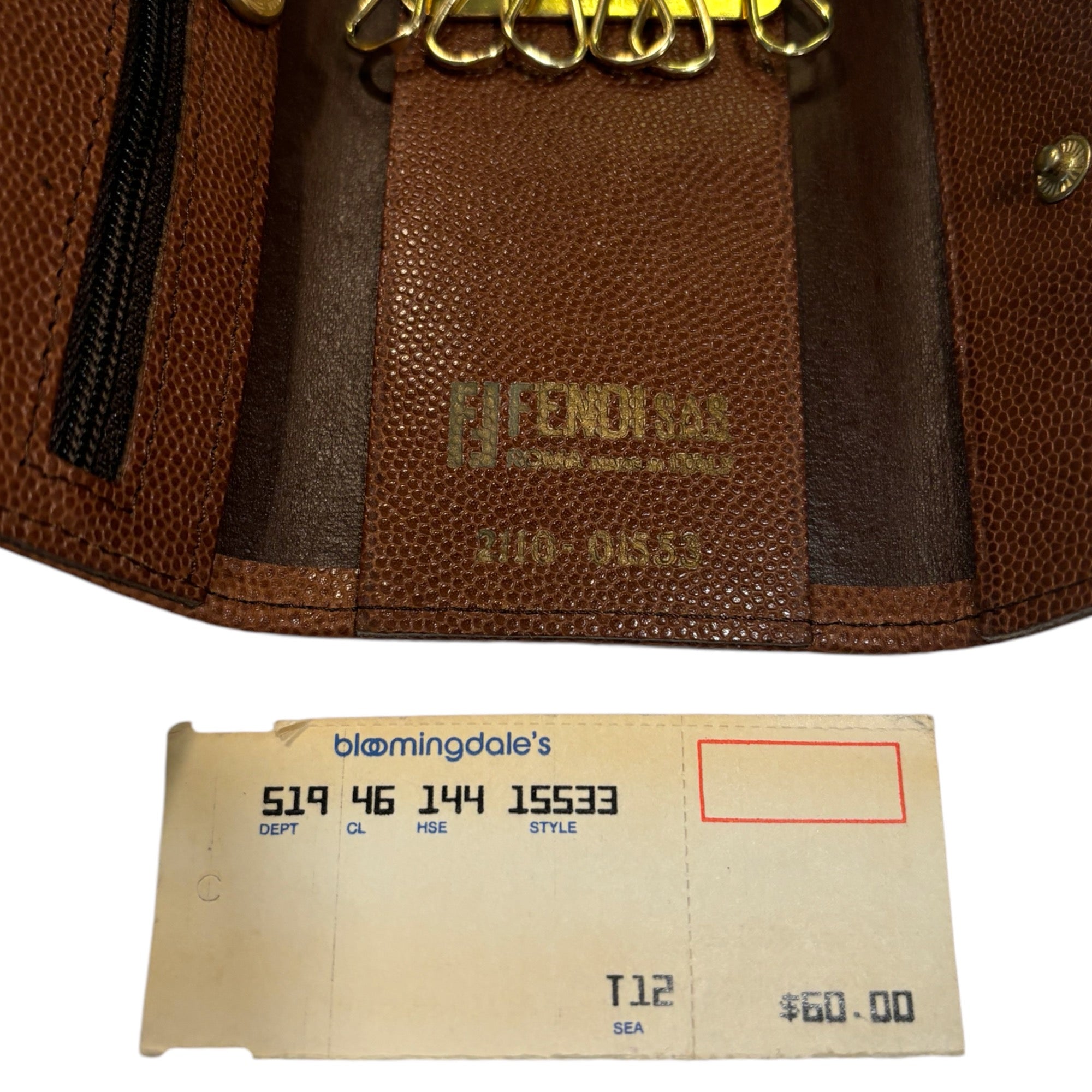 FENDI Vintage Grain Leather Key Holder