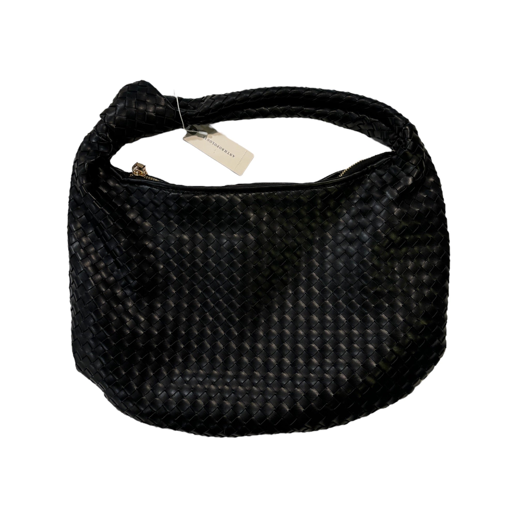 ANTHROPOLOGIE Black Woven Hobo Bag