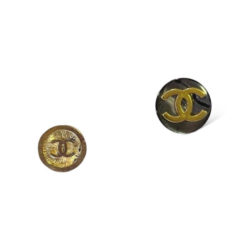 CHANEL Vintage CC Interlocking Logo Buttons (two)