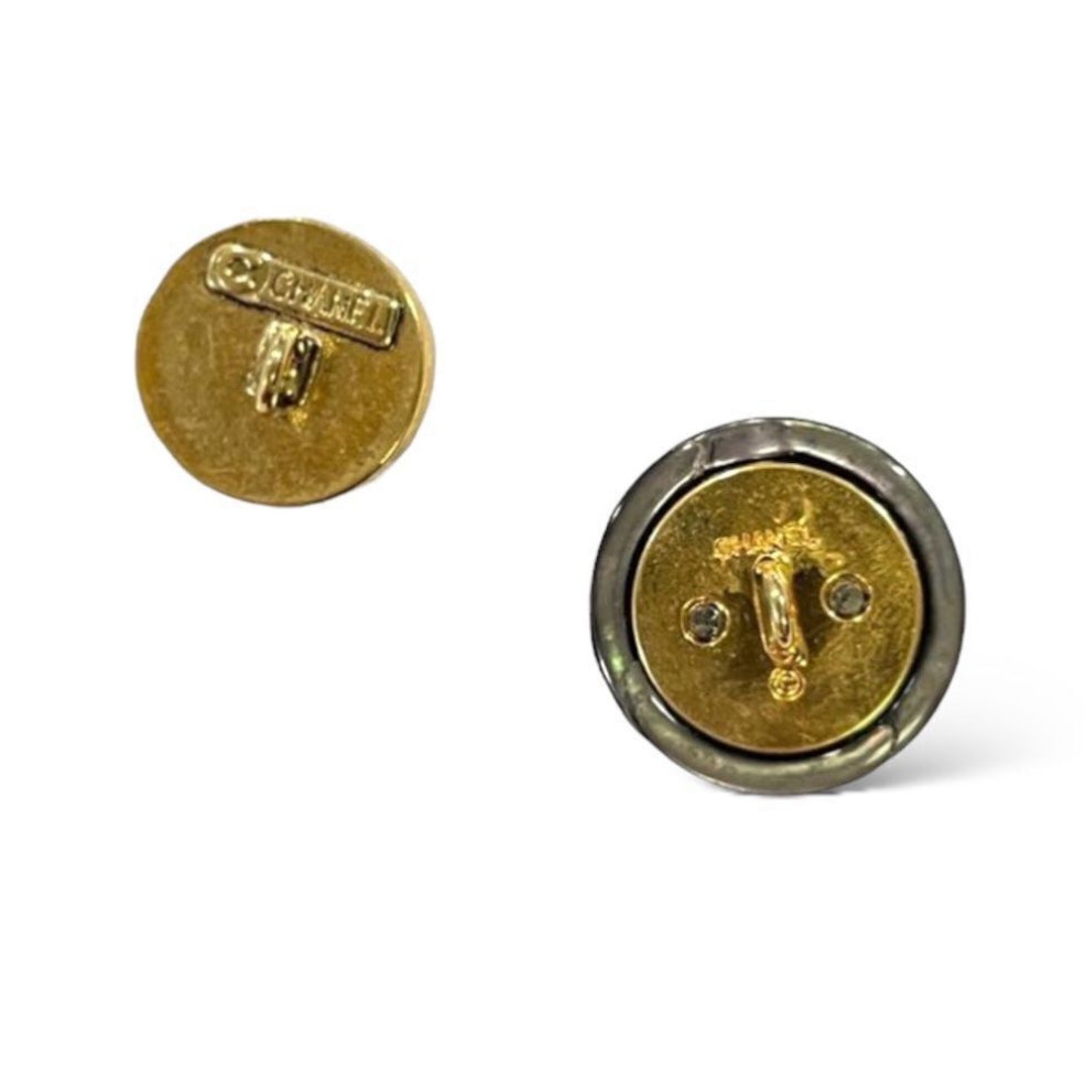 CHANEL Vintage CC Interlocking Logo Buttons (two)