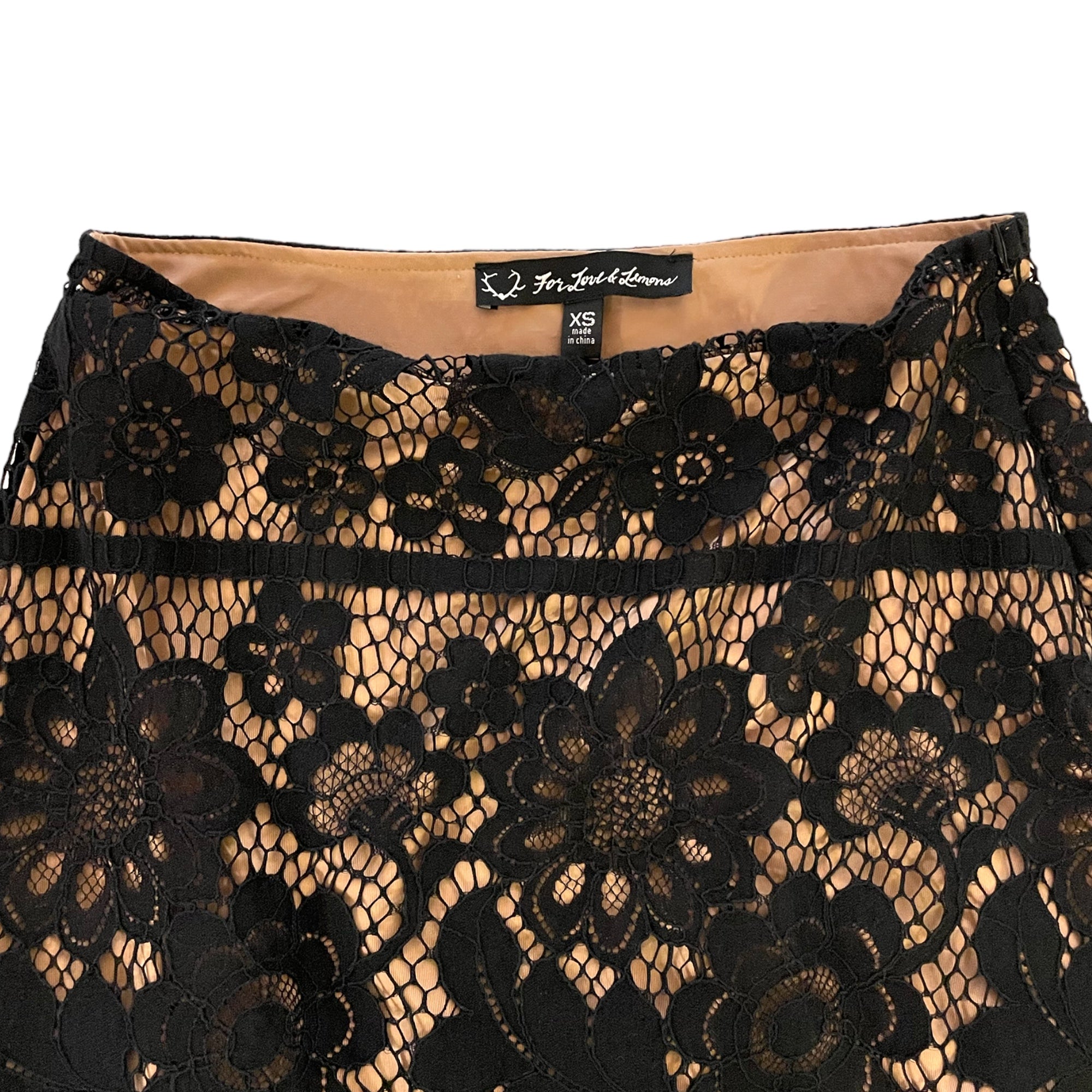 FOR LOVE & LEMONS Lace Pattern Mini Skirt |Size: XS|