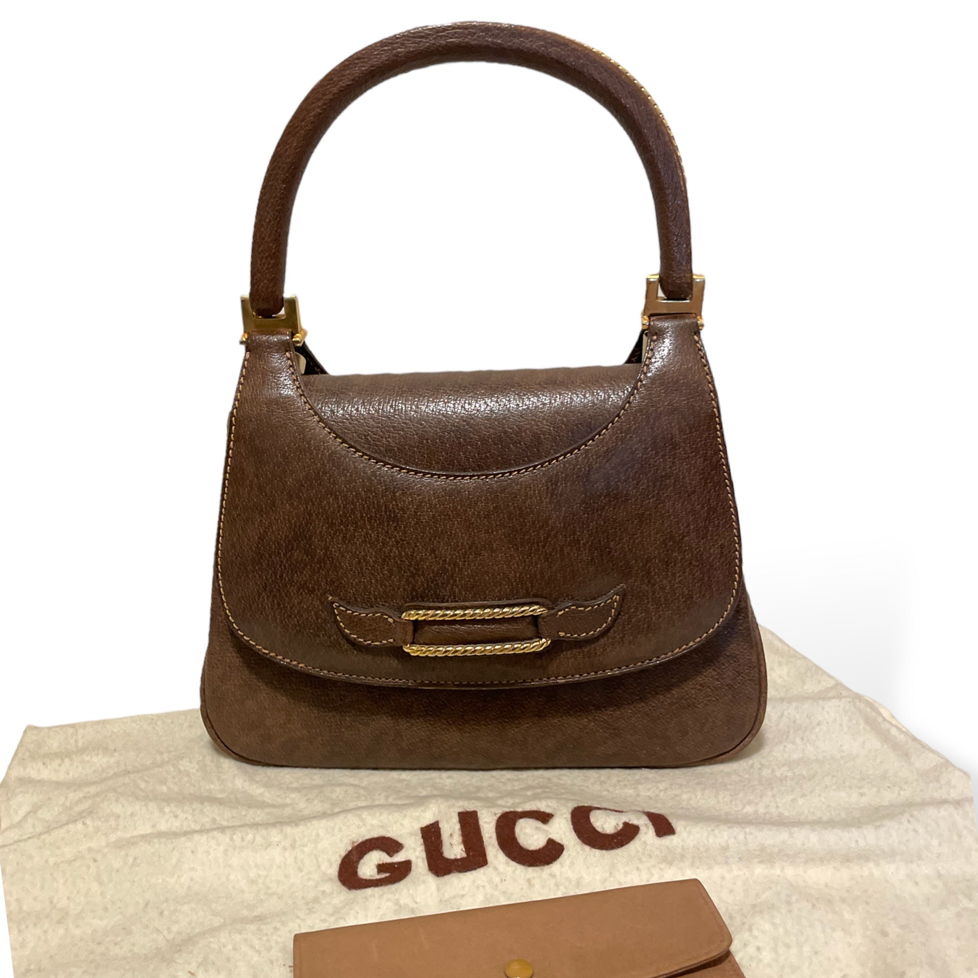 GUCCI 1955 Horsebit Shoulder Bag in Brown Leather | COCOON