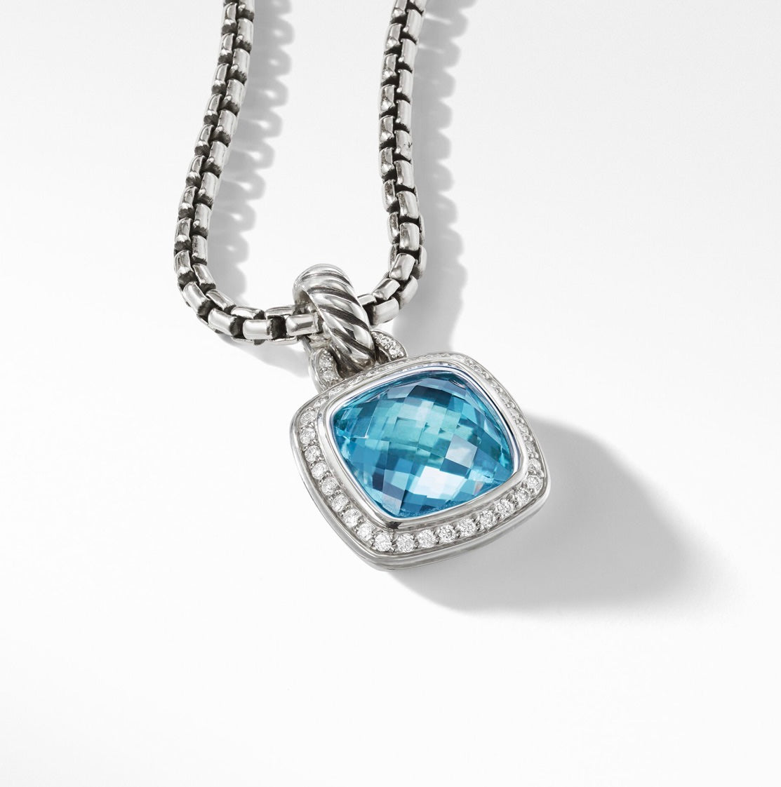 David Yurman Petite Albion Pendant Necklace with Amethyst and Diamonds SS |  eBay